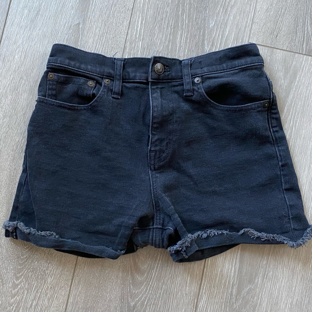 High Rise Black Denim Madewell Shorts
